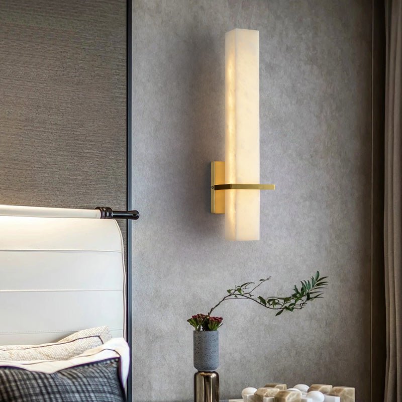 Serene Modern Alabaster Linear Wall Sconce - Joyfuzzy