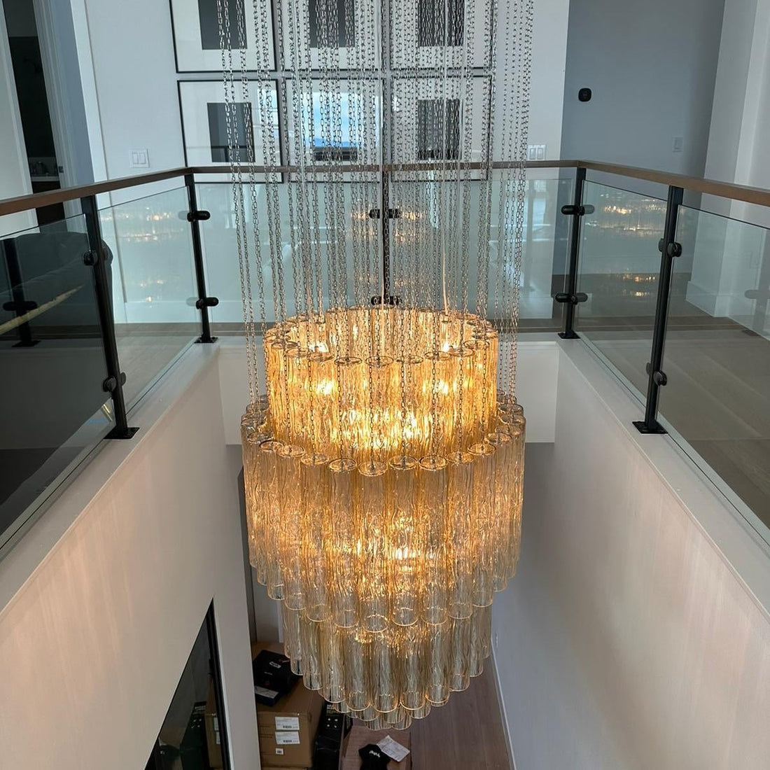 Serenella Round Chandelier for Foyer/Entry - 24''Satin NickelJoyfuzzy