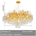 Stunning Tree Branch Crystal Chandelier with Clear Teardrop - shaped for Living/Dining Room - Round D47.2”*H21.7”/18 LightsGoldWarm LightJoyfuzzy