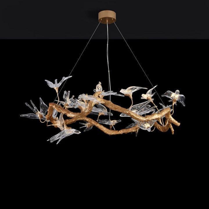 Swallow Branch Chandelier - Size: Dia 33.4″(85cm) x H 13.7″(35cm)Warm LightJoyfuzzy