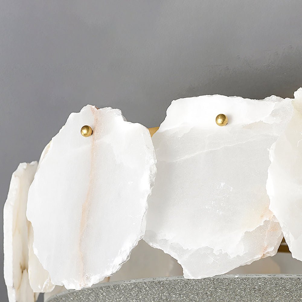 Valeria Alabaster Ceiling Lamp - ∅ 17.7″ x H 7.9″Copper & WhiteJoyfuzzy