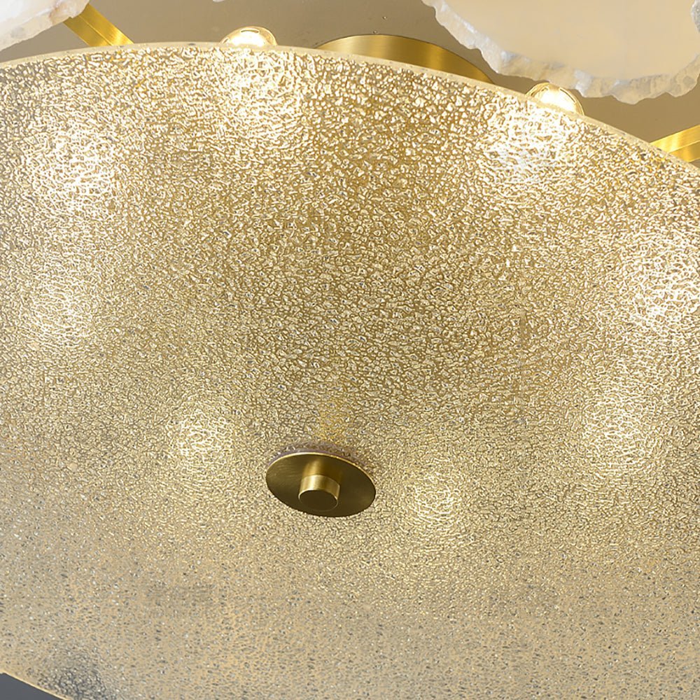 Valeria Alabaster Ceiling Lamp - ∅ 17.7″ x H 7.9″Copper & WhiteJoyfuzzy