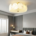 Valeria Alabaster Ceiling Lamp - ∅ 17.7″ x H 7.9″Copper & WhiteJoyfuzzy